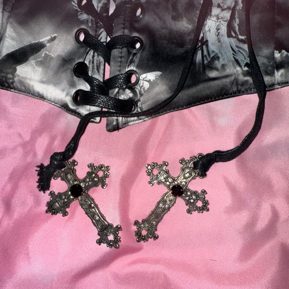 NWT Dolls Kill Widow Bound By Soul Waist Cincher Corset Size L/XL - Picture 12 of 15